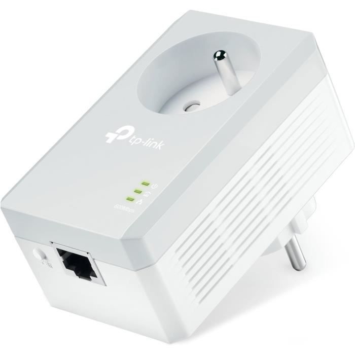 CPL 600 Mbps 1 Pack - TP-Link TL-PA4015P - Prise CPL avec 1 Port Ethernet et Prise Intégrée - Boitier CPL 1 PACK