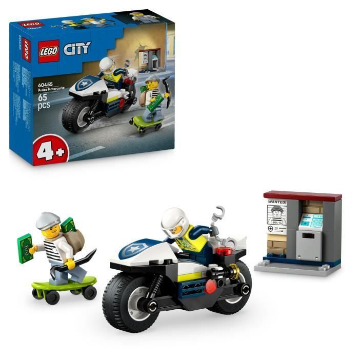 LEGO City 60455 Police Motorcycle Chase - Building Set for Ages 4+