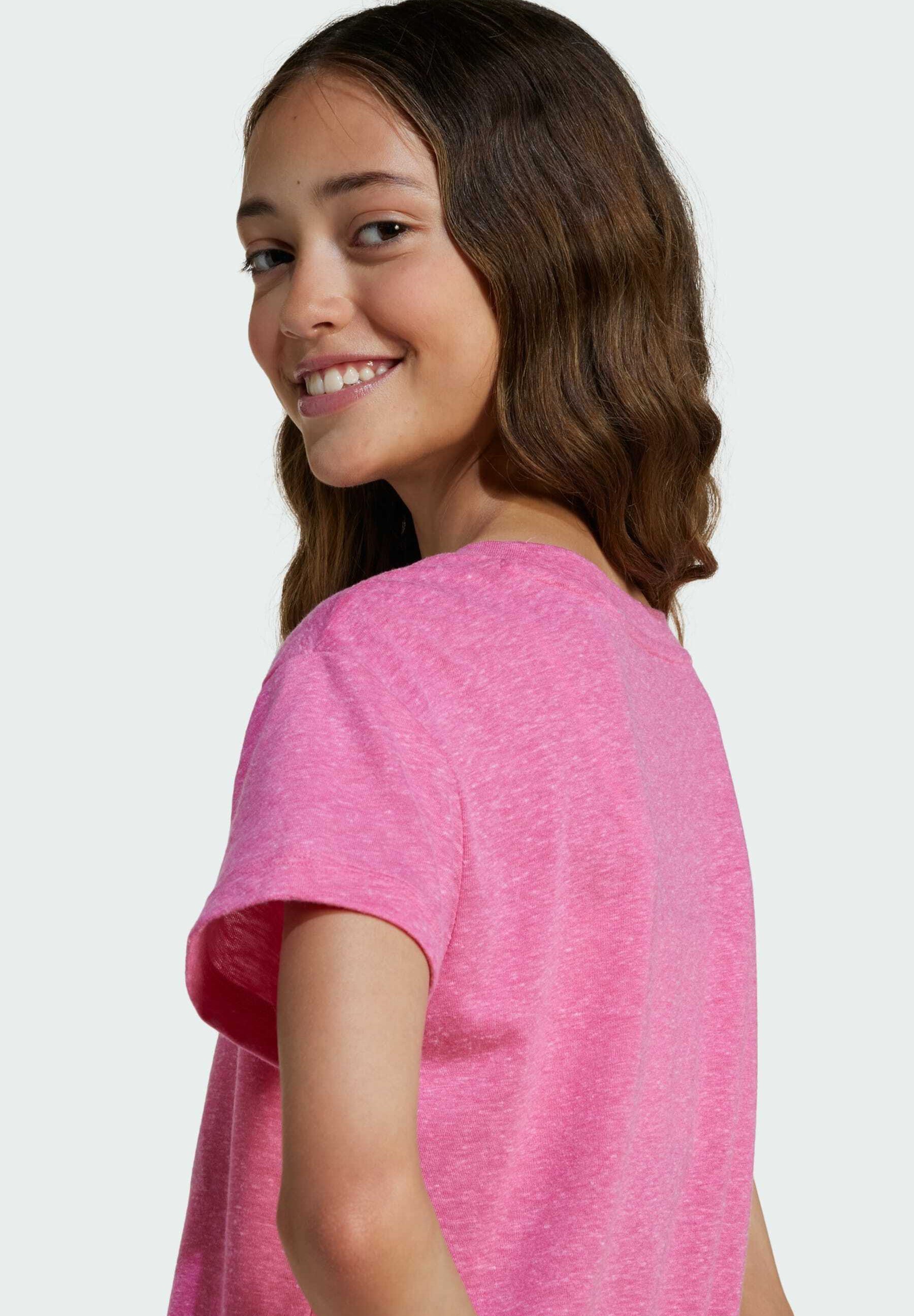 adidas Sportswear ESSENTIALS KIDS - T-shirt met print - roze fusion wit