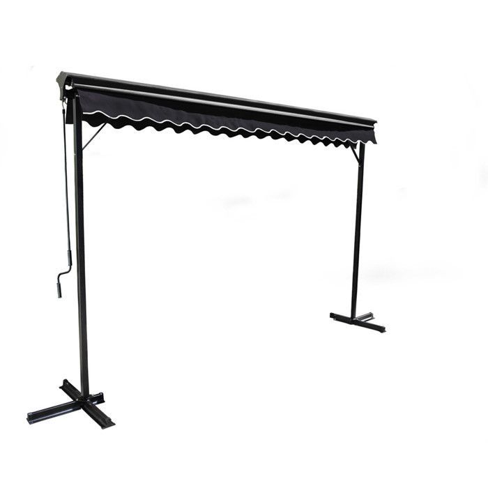 Store double pente 3x3m en aluminium anthracite - Oviala
