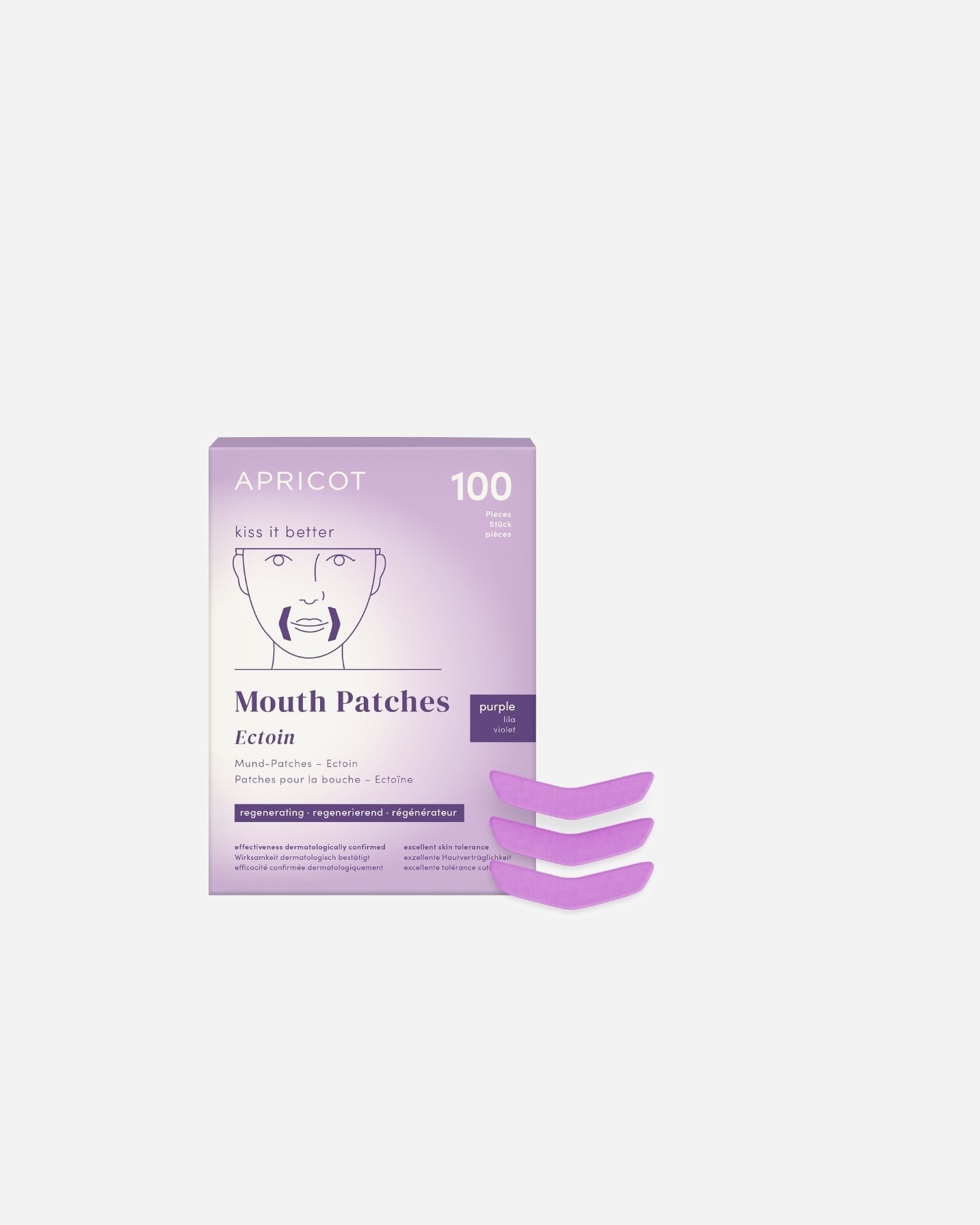 Aprikosen-Anti-Aging-Mundpflaster Ectoin - 100 Stück