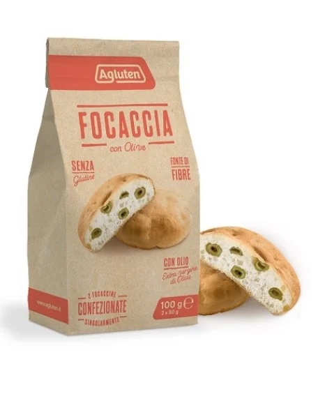 AGLUTEN Agluten Focaccine mit glutenfreien Oliven 100 g