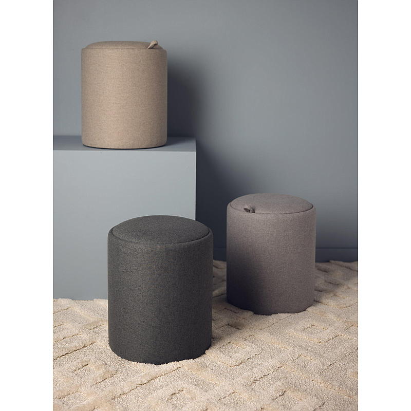 Vie Home Sittpuff med förvaring ø 34x40 cm mörkgrå