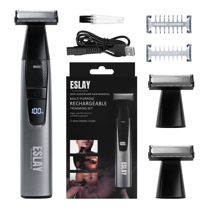 ESLAY PRO Rasoio elettrico 3 in 1 per uomo: rifinitore per barba, rasatura di precisione e cura dei baffi