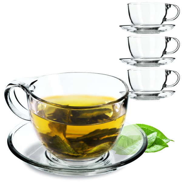 Filiżanka Ze Spodkiem Do Herbaty Kawy 250ml 4szt.