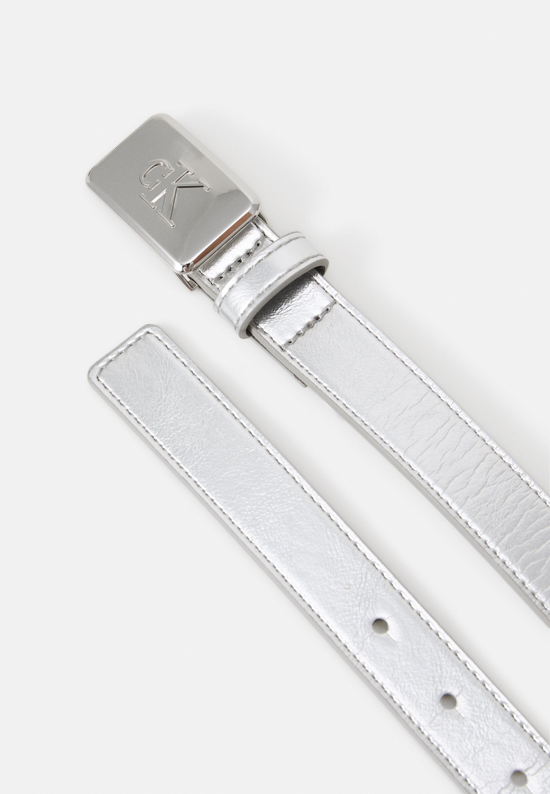 Calvin Klein Jeans METALLIC GESP RIEM UNISEX - Riem - zilverkleurig