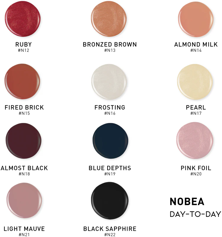 Conjunto de esmaltes NOBEA Day-to-Day com 3 peças e Top Coat - O Melhor das Unhas Nude