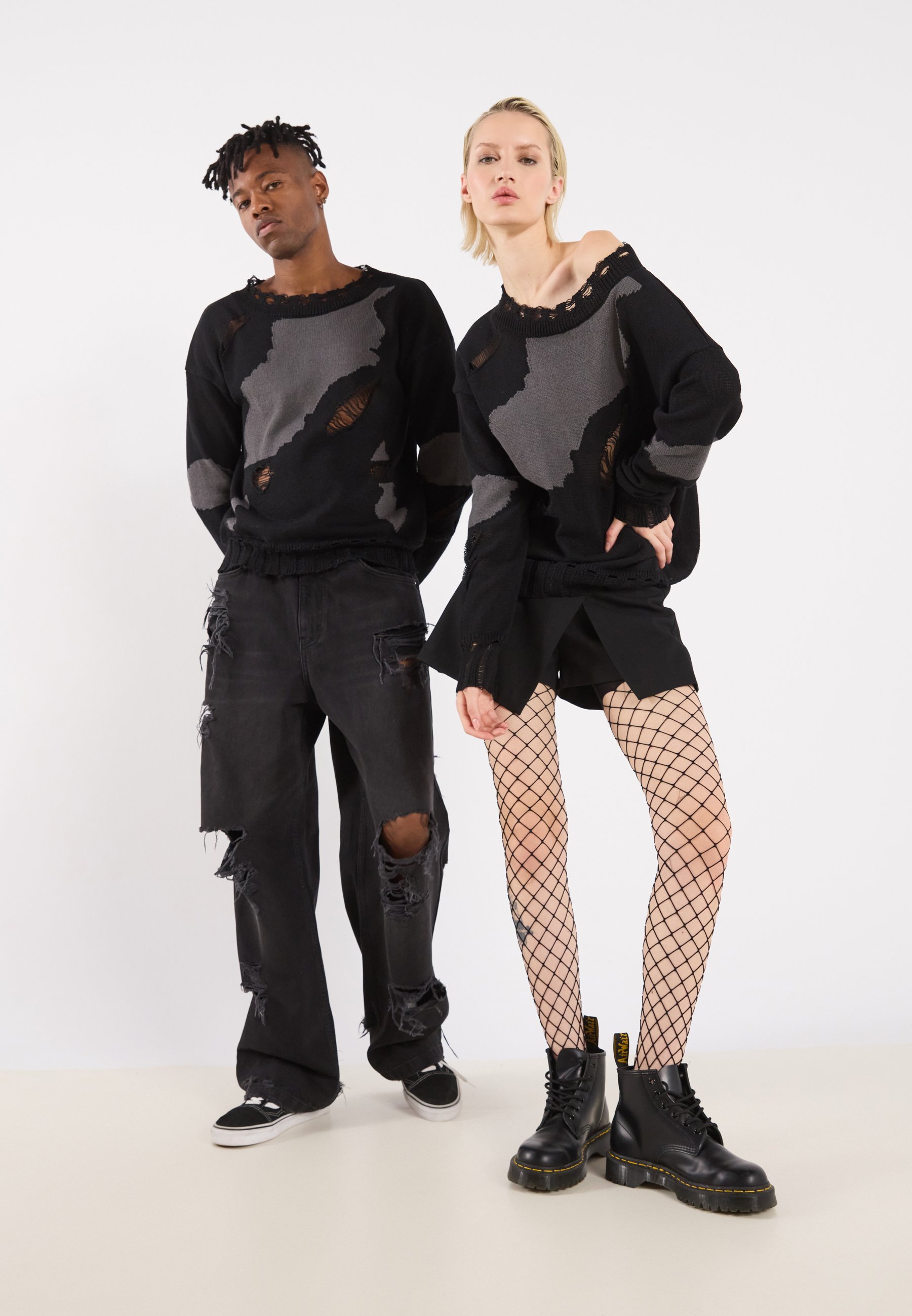 YOURTURN UNISEX - Maglione - nero/beige