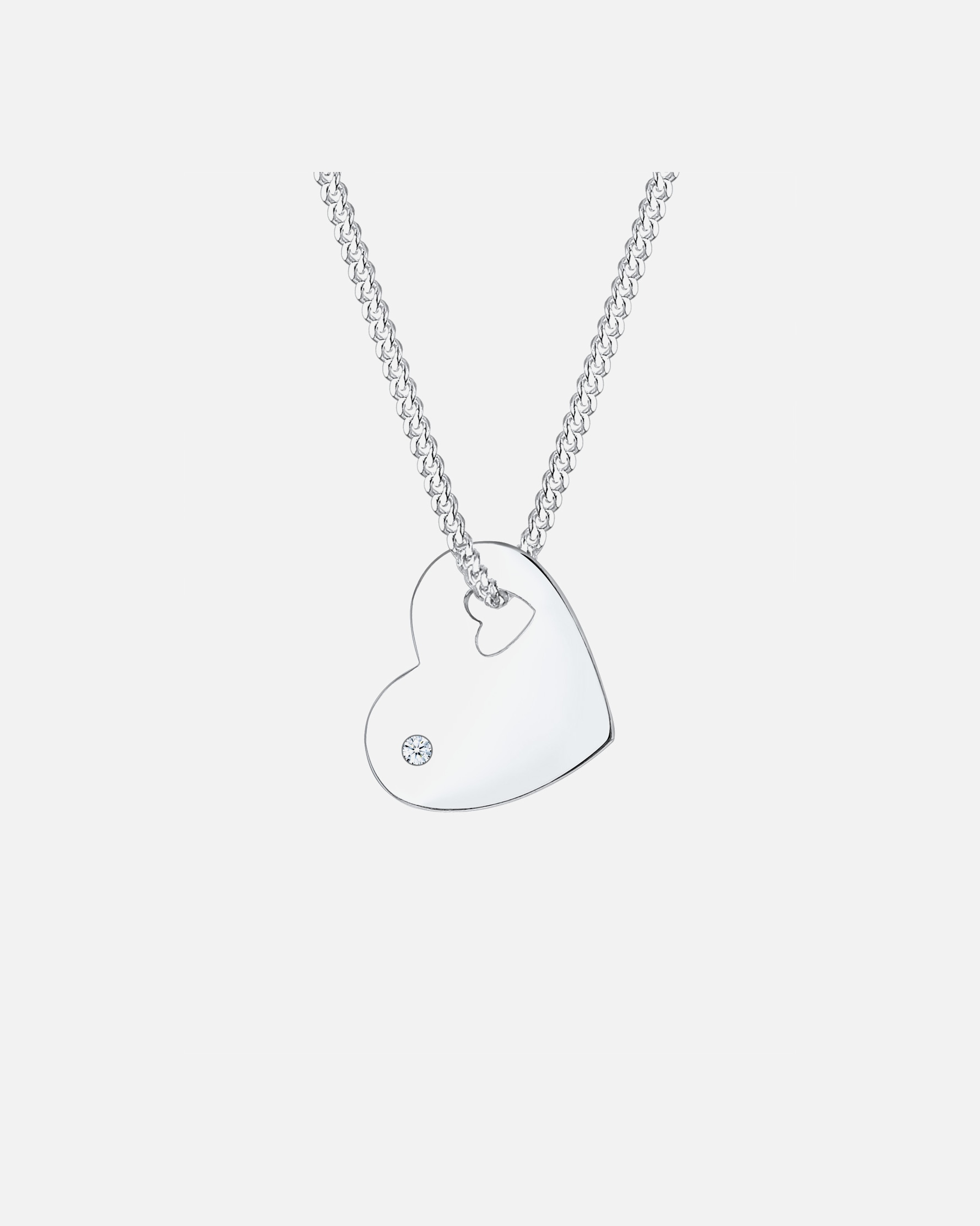 Elli DIAMONDS Femme Pendentif Coeur Diamant (0.02 ct.) - (925/1000) Argent