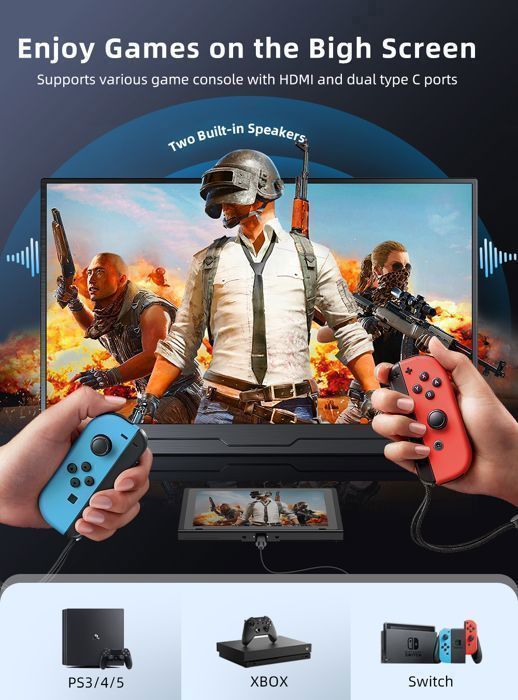 UPERFECT – 1440p/2K-Gaming-Monitor, 100 % sRGB, 17,3-Zoll-Display, tragbar, VESA-kompatibel
