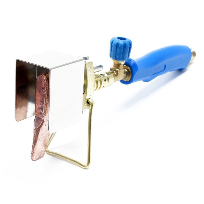 Roofer's soldering iron, wind protection, support, gutter soldering (tin, lead, copper, zinc), zinc worker