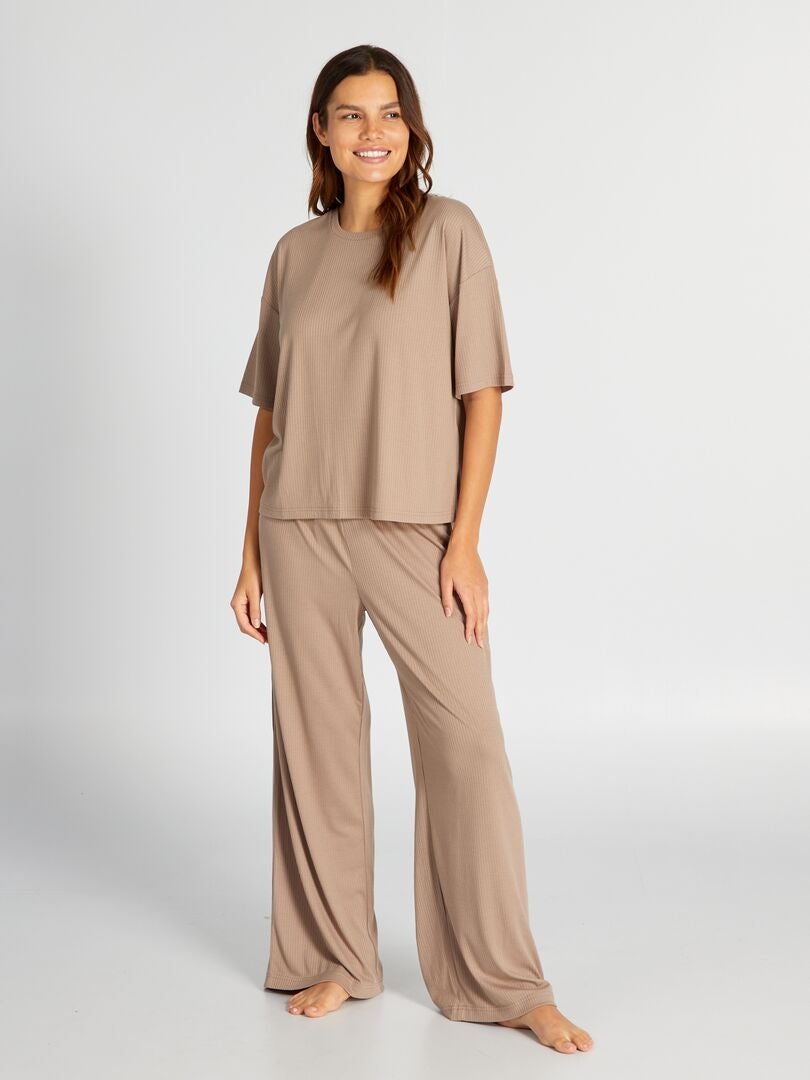 Zachte pyjamabroek - BEIGE