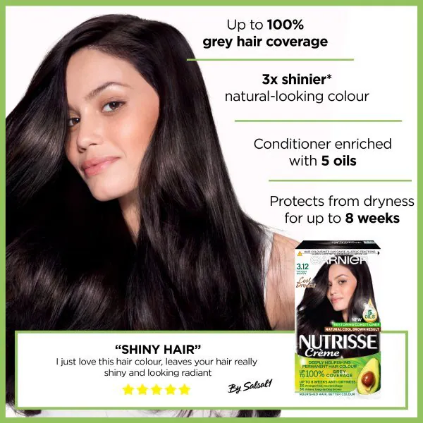 Garnier Nutrisse tartós hajfesték, Jégbarna 3.12
