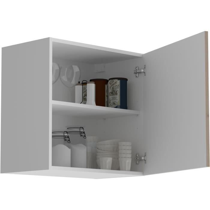 Armario de pared OSLO de 1 puerta - Acabado en roble Jackson - 60 cm de ancho x 36 cm de profundidad x 58 cm de alto