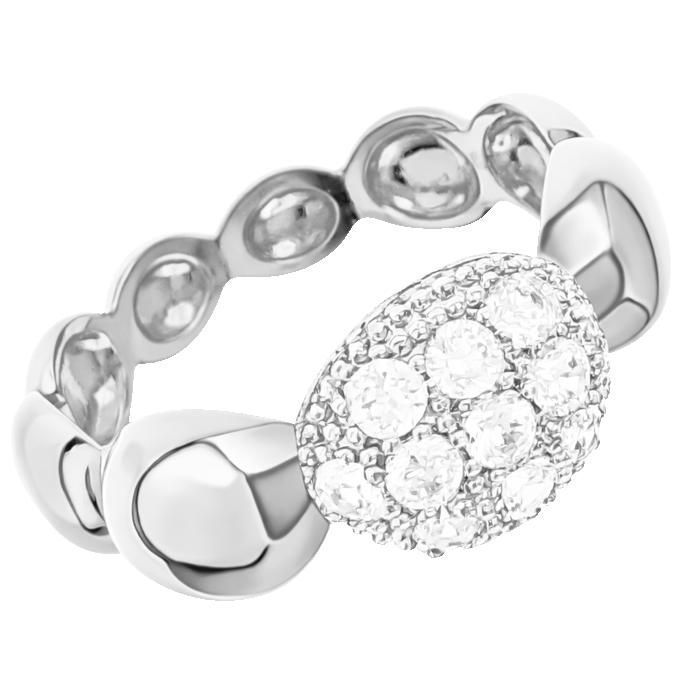 Anillo de mujer de plata de ley 925 rodiada – Banda ancha con circonitas cúbicas brillantes – Joyería con sello 925 – Idea de regalo de cumpleaños