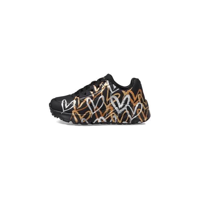 Tênis Infantil - SKECHERS - Uno-Lite 314067L BKGD - Preto - Com Cadarço - Cabedal Sintético
