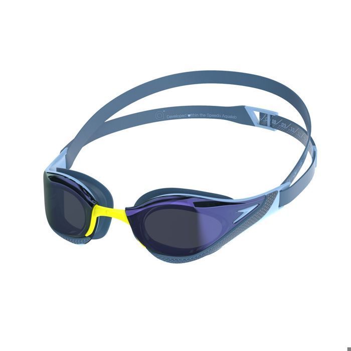 Speedo FS Pure Focus Miroir - Lunettes de natation adulte bleu, verres miroités anti‑éblouissement