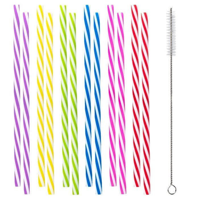 Wiederverwendbarer Strohhalm – Boland – 30297 – Mehrfarbig – 12er-Pack – Inklusive Reinigungsbürste