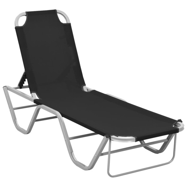 Leżak Czarny  Aluminium vidaXL