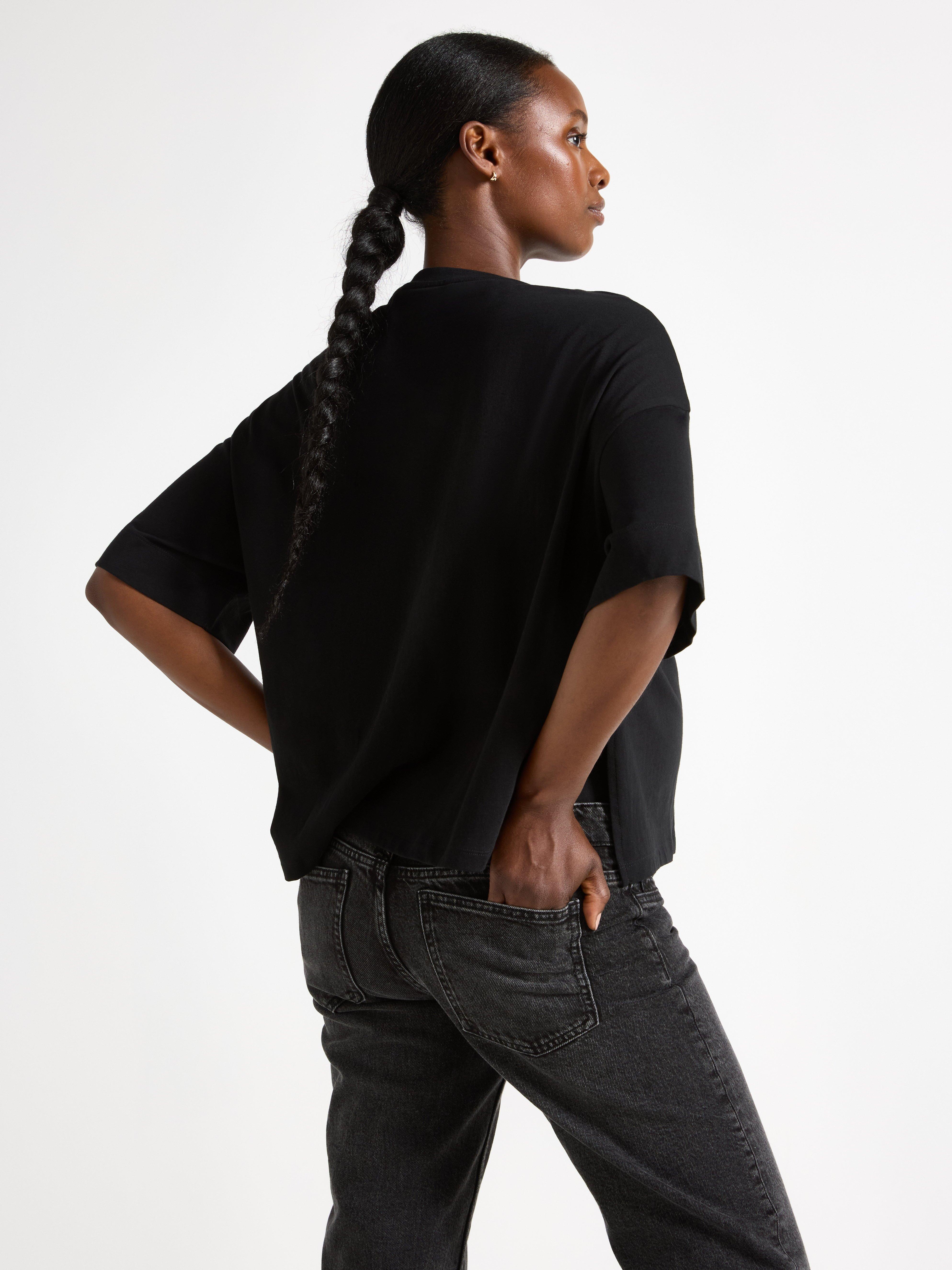 Camiseta MOM i bomull Negra
