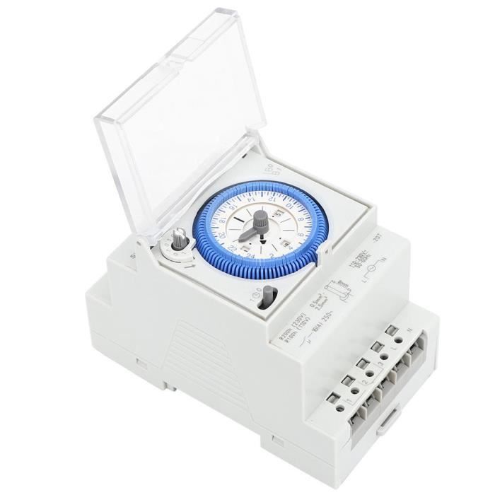 Interruptor horario programable - Mecánico - 250 V CA - 16 A - Para interiores - Listo para instalar