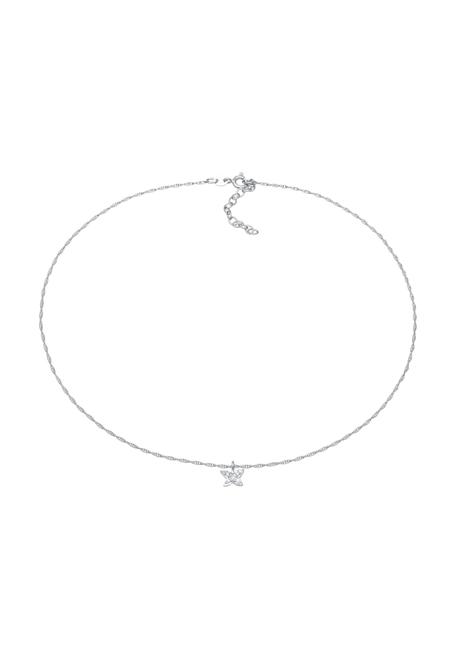 Elli Femmes choker papillon pendentif avec cristaux de zirconium en argent sterling 925