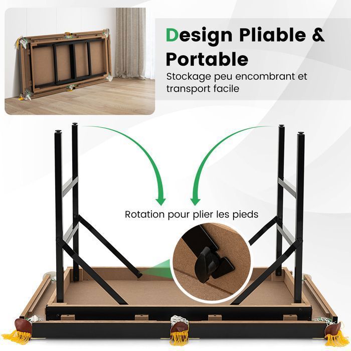 Tavolo da biliardo pieghevole DREAMADE da 122 cm con accessori, mini gioco da tavolo portatile per bambini e adulti con stecche, verde
