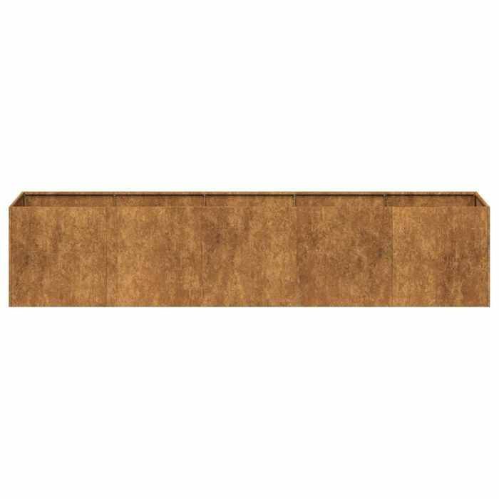 vidaXL Maceta oxidada 200x40x40 cm Acero inoxidable, Maceta, Soporte para plantas, Cama elevada, Soporte 860688