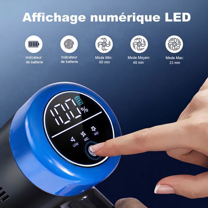 Aspirateur balai - MONMECD - 400W - Sans fil - 45kPa - 60 min autonomie