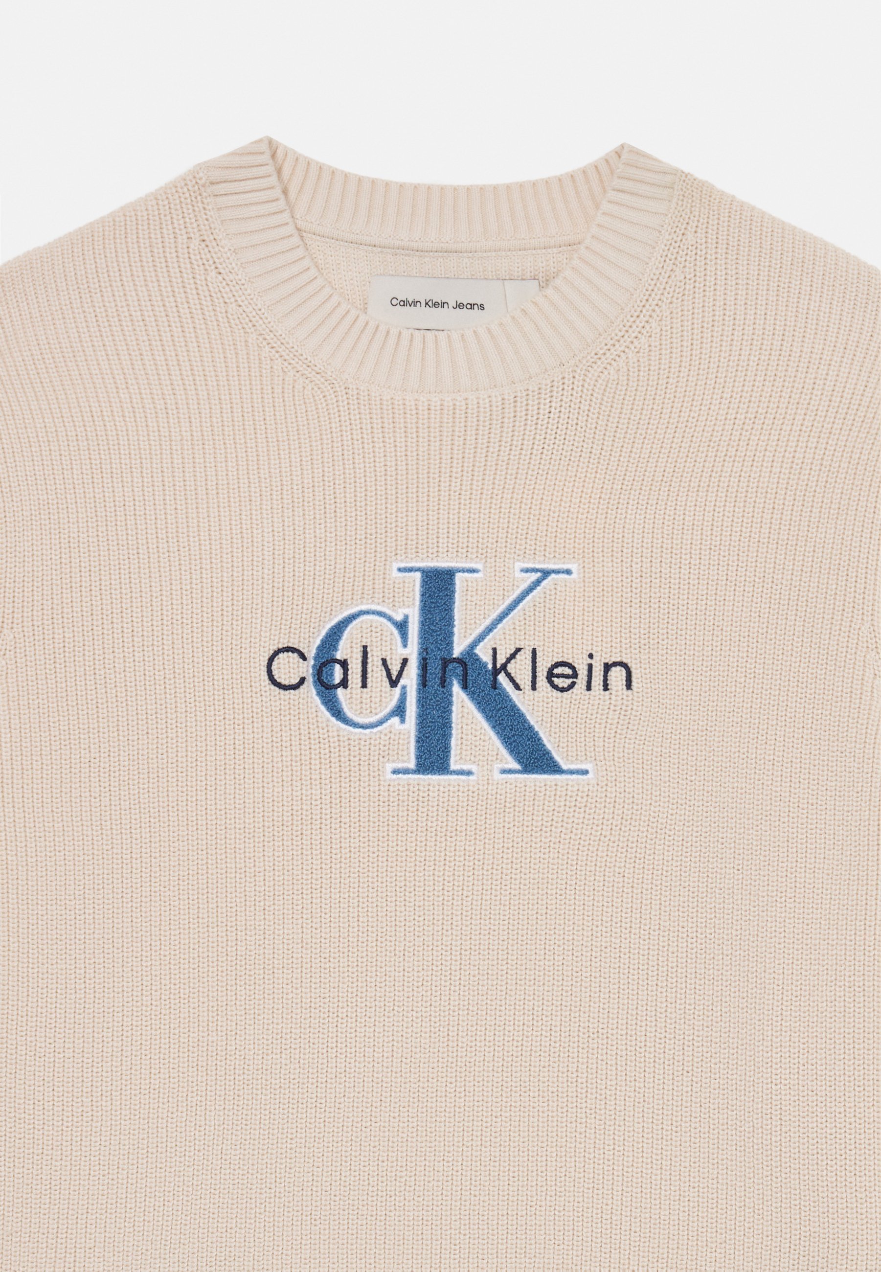 Calvin Klein Jeans STITCH UNISEX - Trui - wit grijs
