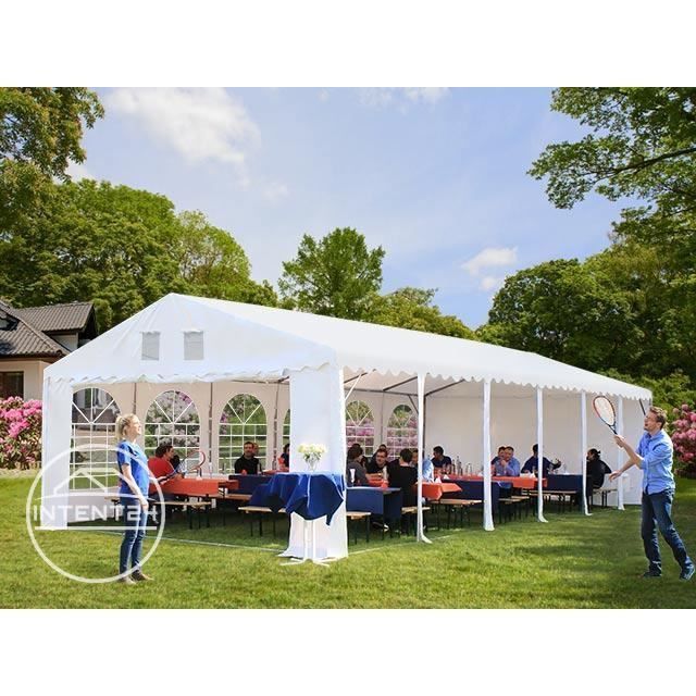 Tenda XXL de 5x10 m, gazebo, tenda para festas, com porta-ferramentas, em PVC retardante de fogo, altura de 2,6 m, branca.