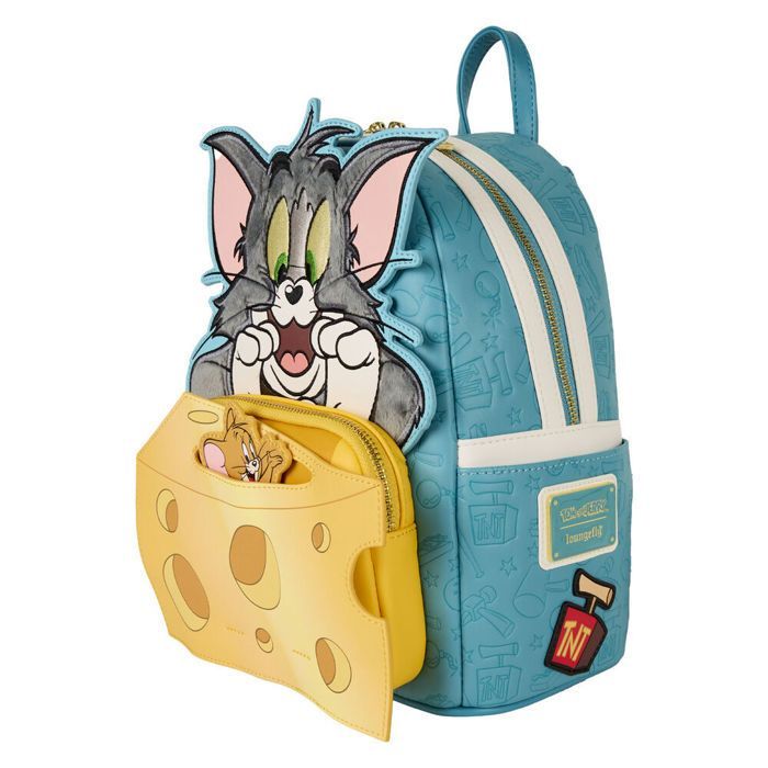 Mochila infantil - LOUNGEFLY - Tom y Jerry - Azul - Piel sintética - Jerry desmontable