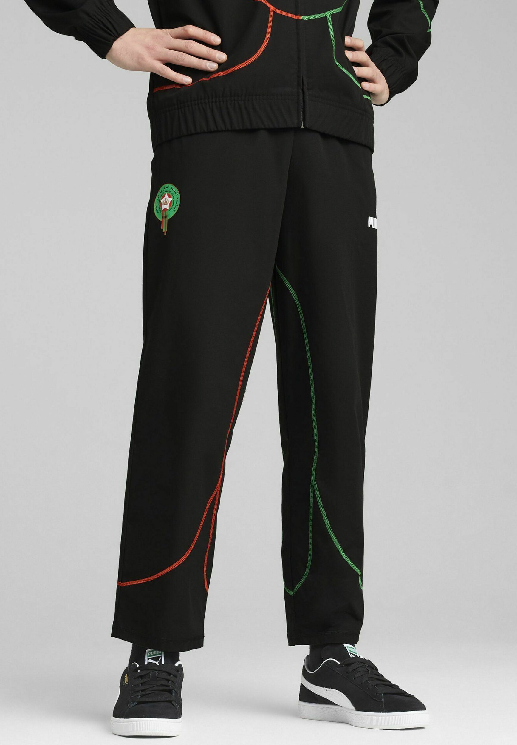 Puma MAROKKO STATEMENT - Kleding van het nationale team - zwart rood archiefgroen