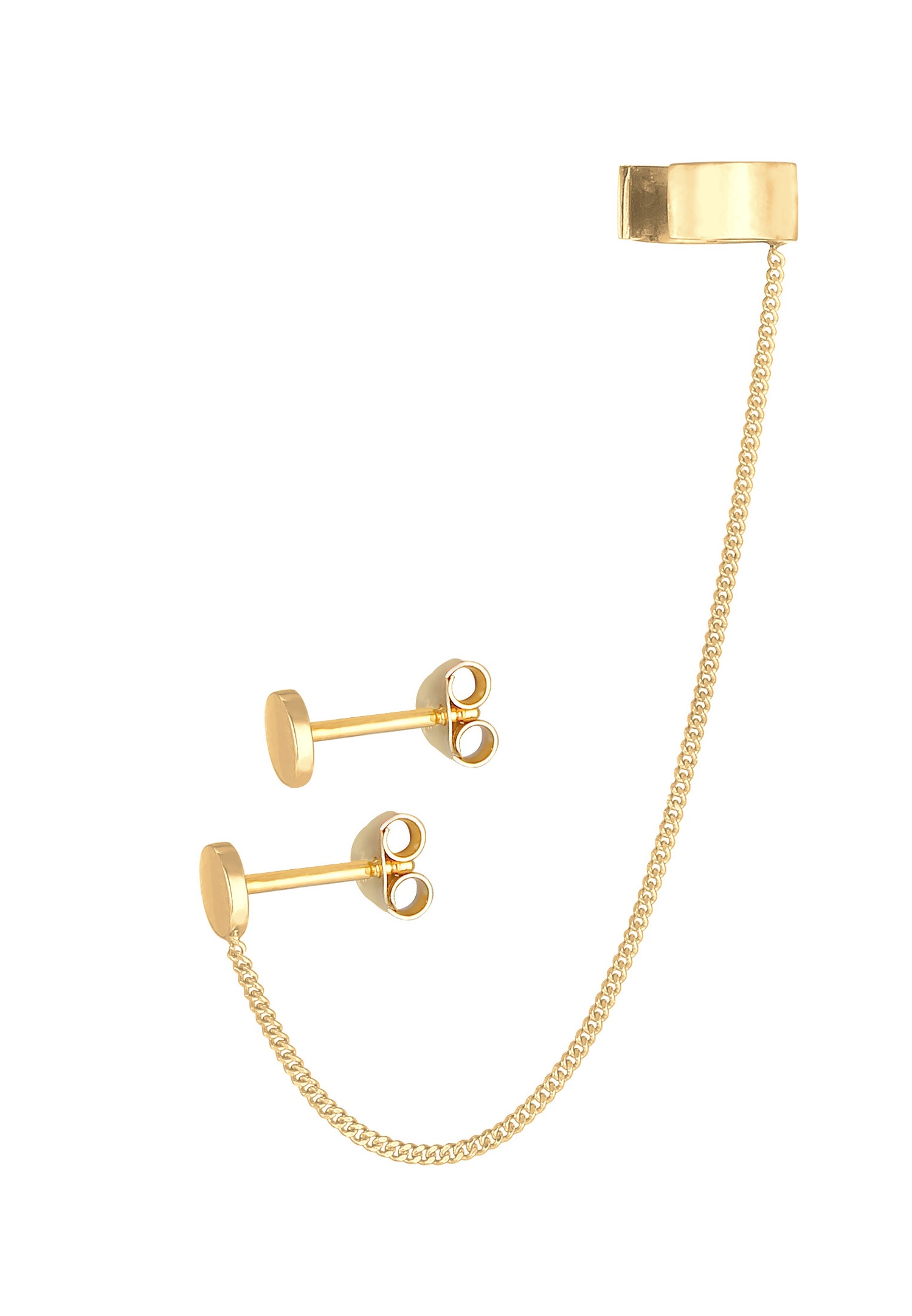 Elli Stecker Earcuff Klemme Rund Plättchen 925 Silber