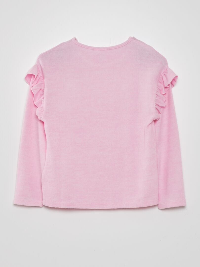 Zacht gebreid T-shirt - ROZE