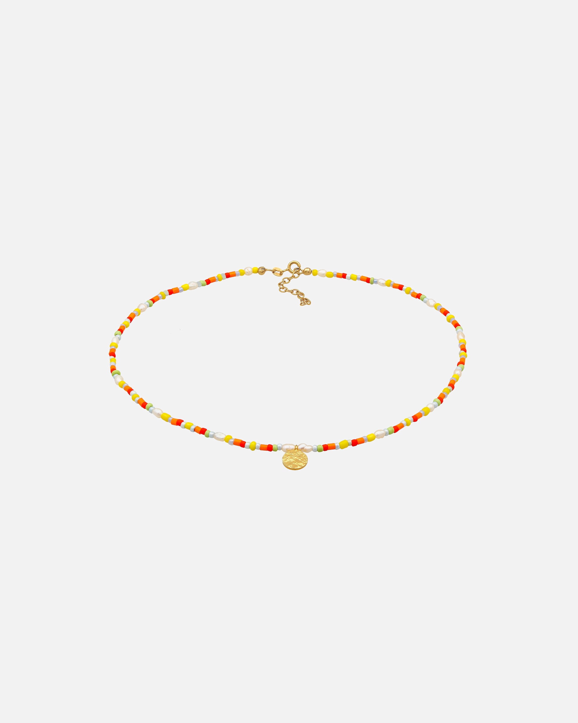 Elli Pendentif femme Choker plaquette Beads Boho en argent sterling 925 plaqué or