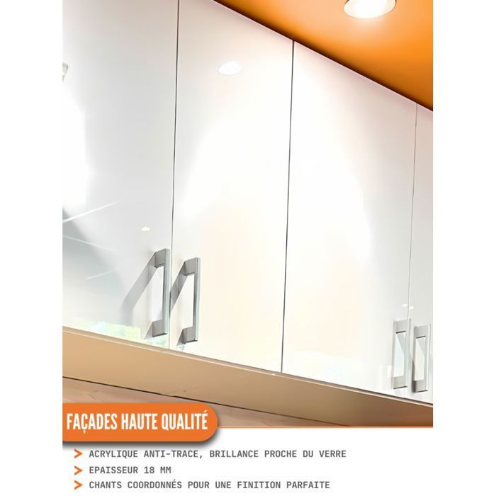 Cucina completa ECO bianco lucido 240 cm - Cuisineandcie