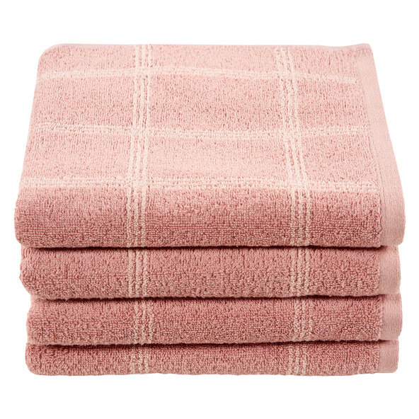 Prosop pătrat din seria Terry Cloth, roz, set 2 x 2 piese