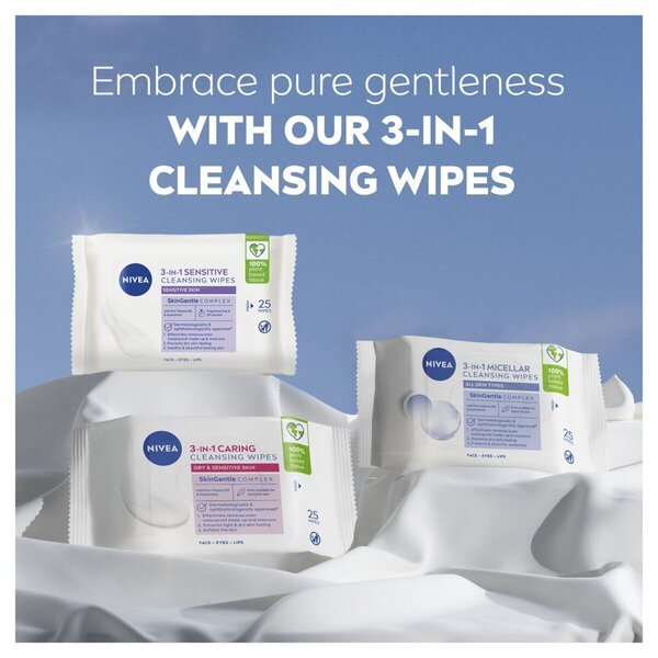 NIVEA 3-u-1 Sensitive maramice za čišćenje<br>25 komada - Osjetljiva koža