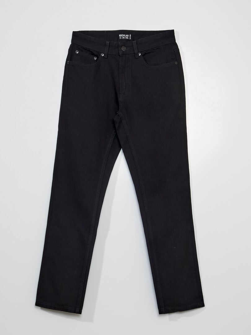 Calça jeans reta com 5 bolsos - L30 - PRETA