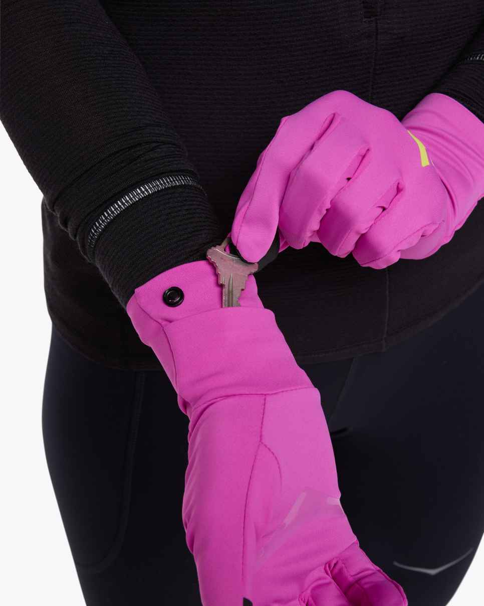HOKA Guantes Airolite Run color fucsia