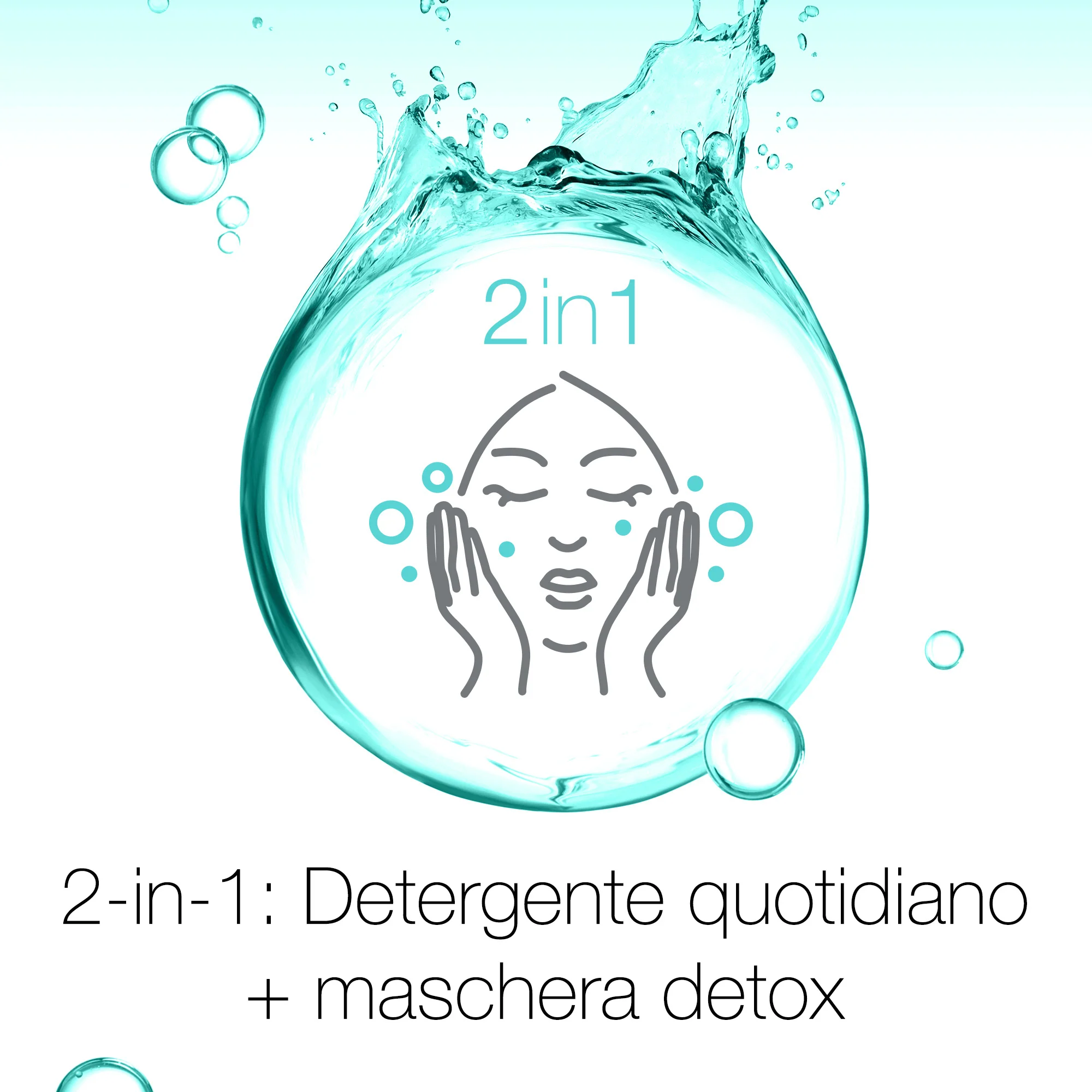 Viso Skin Detox Maschera Purificante all'Argilla 2in1 - Maschera Purificante viso, Crema detergente viso