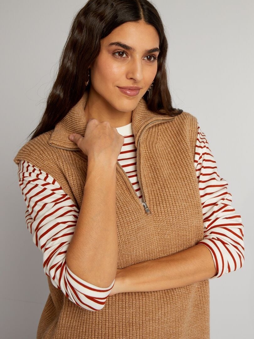 Jersey camionero sin mangas - BEIGE