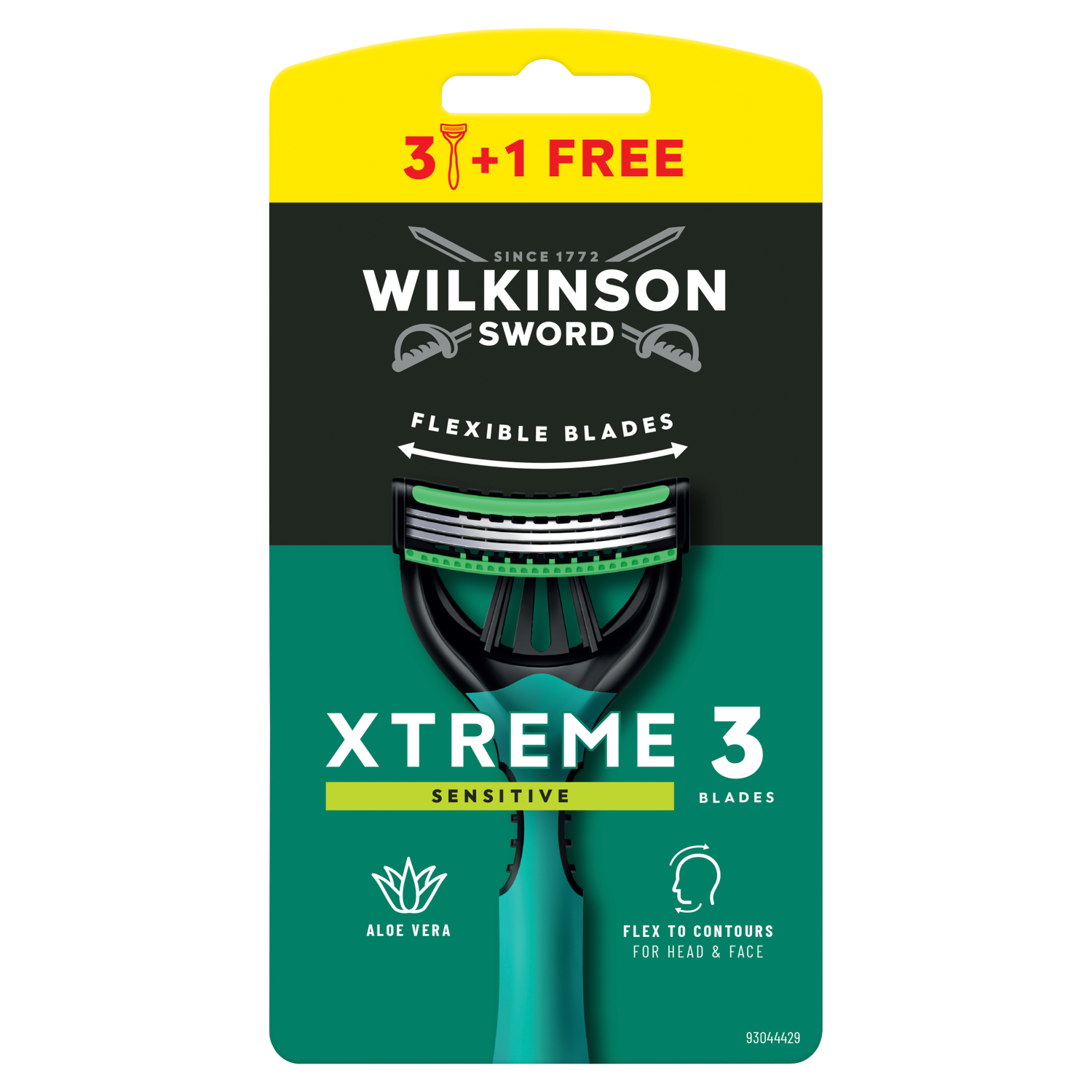 Rasoio Wilkinson Sword da uomo, set 3+1 Xtreme 3 Sensitive