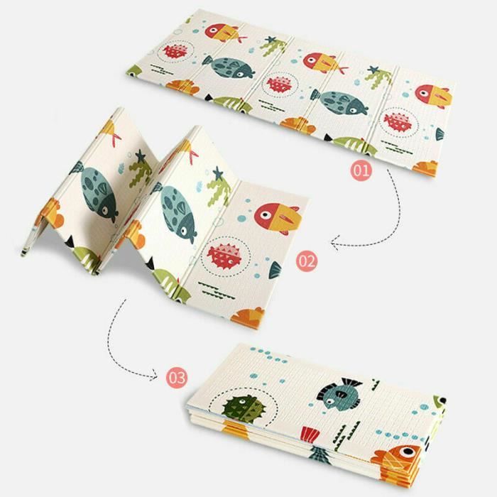 Alfombra de suelo para bebé, de espuma impermeable, plegable, de doble cara, alfombra para bebés/niños.