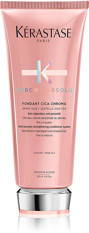 Kérastase Chroma Absolu Fondant Cica Chroma é um condicionador regenerador para cabelos com coloração.
