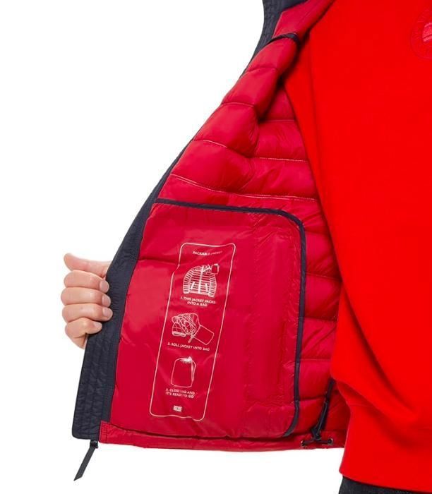 Chaqueta acolchada Ultra Loft de Tommy Hilfiger, color azul y rojo, para hombre.