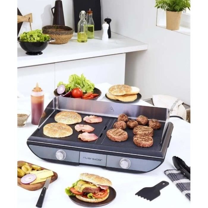 Plancha - RIVIERA & BAR - QPL570 - 2300 W - Dual Zone - 8 to 10 people - 53.5 x 33 cm - Black