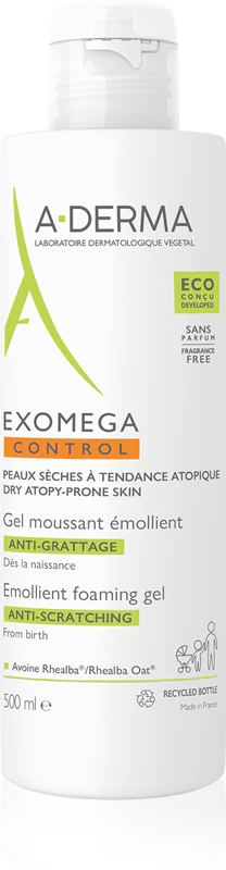 A-Derma Exomega Control Emollient Foaming Gel voor de droge en atopische huid