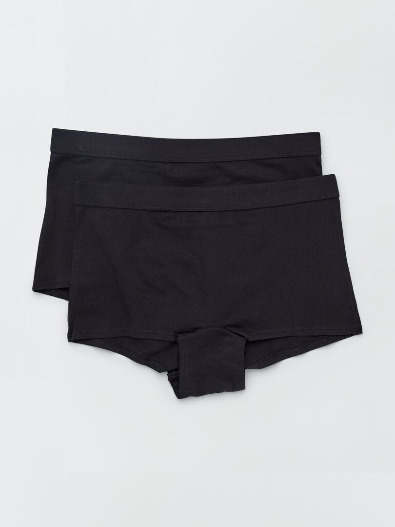 Conjunto de 2 bragas de algodón - negras